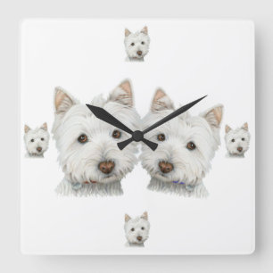 Westie Dogs Galore. Wandklok