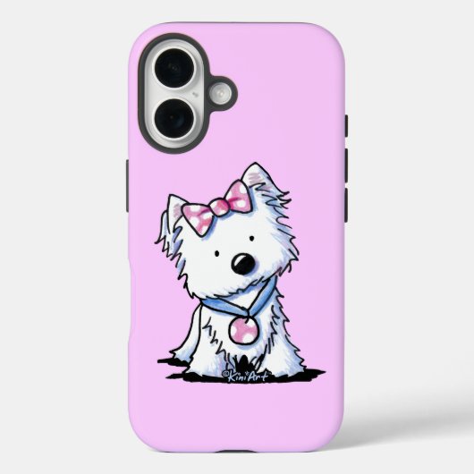 Westie Dot Girlie Dog iPhone Case (Achterkant)
