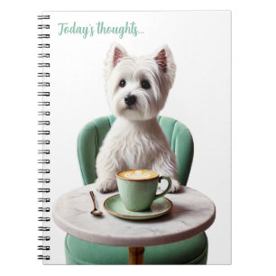 Westie drink latte Journal Notitieboek