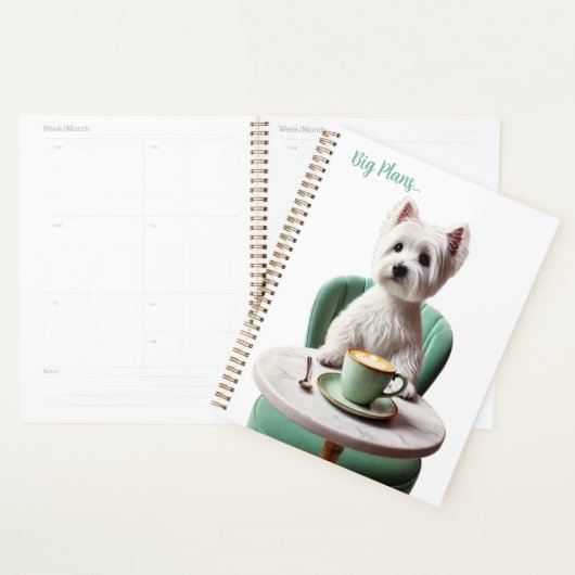 Westie drink latte Planner (Display)
