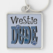 Westie DUDE Sleutelhanger (Voorkant)