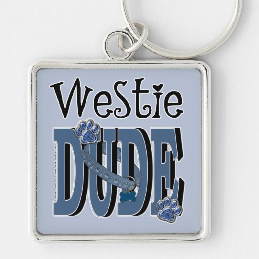 Westie DUDE Sleutelhanger (Voorkant)