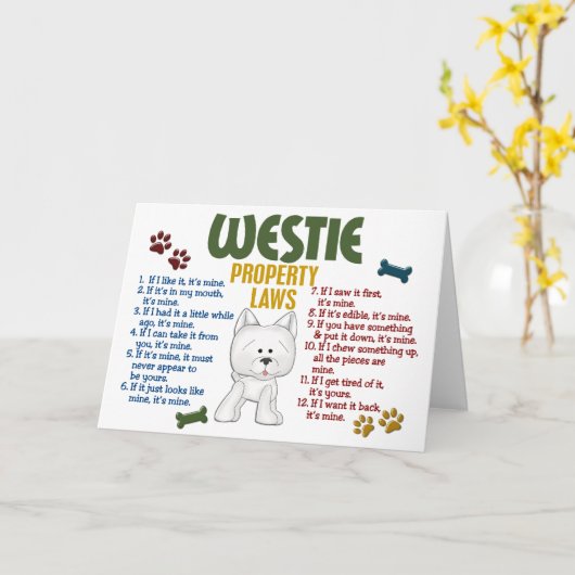 Westie-eigendomswetten 4 kaart (Gele Bloem)