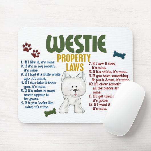 Westie-eigendomswetten 4 muismat (Met muis)