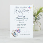 Westie en ballonnen Baby shower Kaart (Staand voorkant)