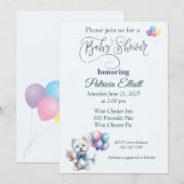 Westie en ballonnen Baby shower Kaart (Voorkant / Achterkant)