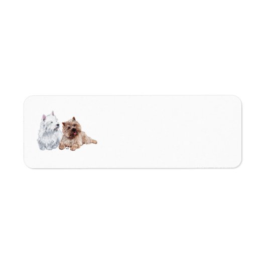 Westie en Cairn Retouradreslabel Etiket (Voorkant)
