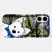 Westie en Glas in lood Hoesje-Mate iPhone Case (Achterkant (horizontaal))