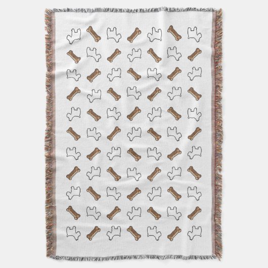 Westie en hondenkoekjes deken (Voorkant Verticaal)