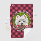Westie en roze bloemen golfhanddoek (Insitu)