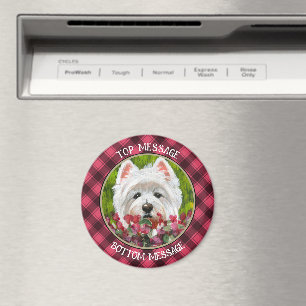 Westie en roze bloemen magneet