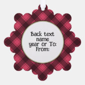 Westie en roze bloemen ornament kaart (Achterkant)