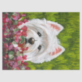 Westie en roze bloemen tissuepapier (Voorkant)