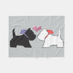 Westie en Scottie Dog Art Fleece Blanket