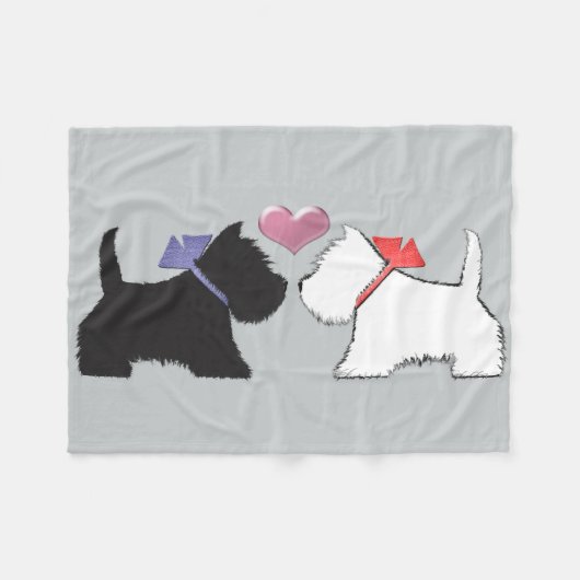 Westie en Scottie Dog Art Fleece Blanket Deken (Voorkant (Horizontaal))