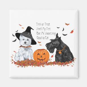 Westie en Scottie Halloween Magneet