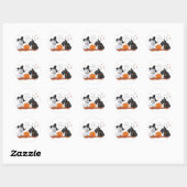 Westie en Scottie Halloween Ronde Sticker (Vel)