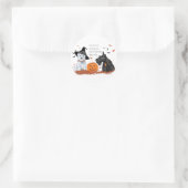 Westie en Scottie Halloween Ronde Sticker (Tas)