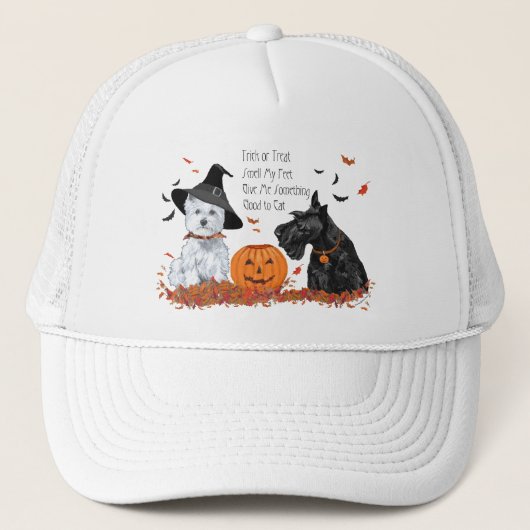 Westie en Scottie Halloween Trucker Pet (Voorkant)