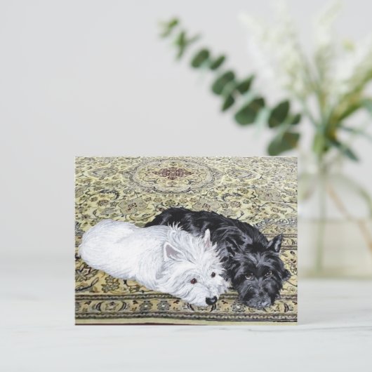 Westie en Scottie in Ease Briefkaart (Staand voorkant)