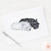 Westie en Scottie in Ease Rechthoekige Sticker (Envelop)
