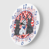 Westie en Scottie Terrier Clock Grote Klok (Hoek)