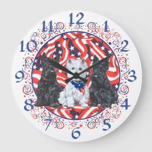 Westie en Scottie Terrier Clock Grote Klok