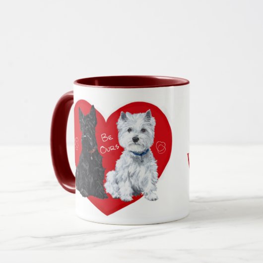 Westie en Scottie Valentijn Mok (Voorkant links)