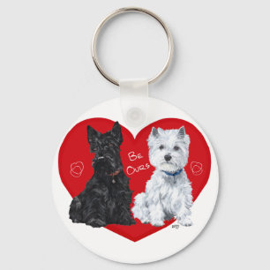 Westie en Scottie Valentijn Sleutelhanger