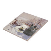 Westie en Scottie Winter Magpie Tegeltje (Zijkant)