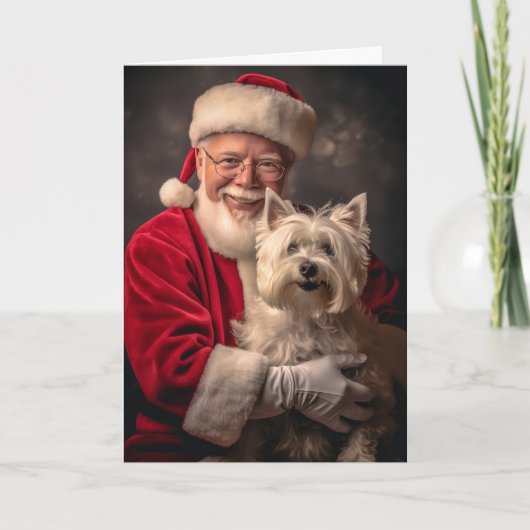 Westie en Sinterklaas Feestdagen Kaart (Voorkant)