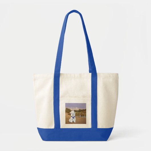 Westie en zeilboten tote bag (Voorkant)