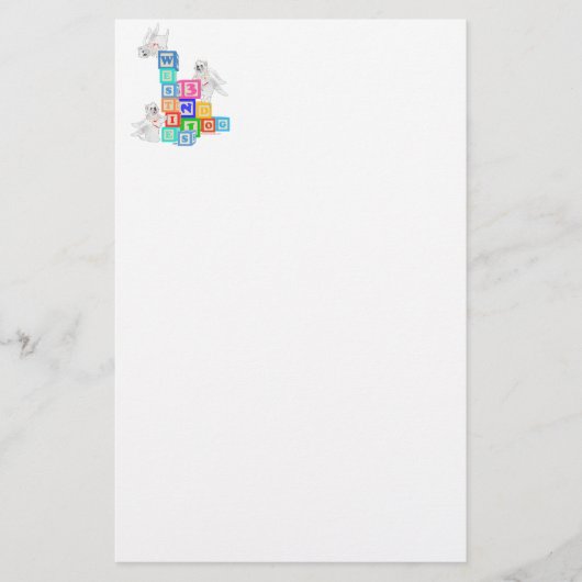 Westie Engel Blokken Briefpapier (Voorkant)