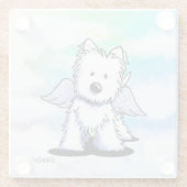 Westie engel glas coaster glazen onderzetter (Achterkant)