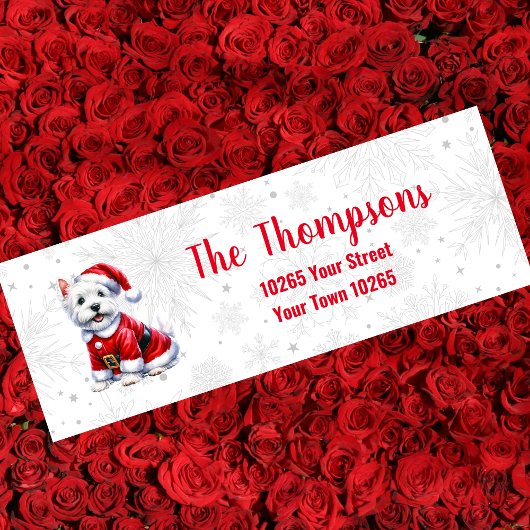 Westie-etiket voor kerstretour etiket