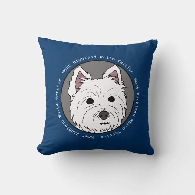 Westie Face Pillow Kussen (Voorkant)