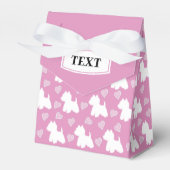 Westie Favor Box Roze harten Bedankdoosjes (Voorkant Zijde)