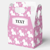 Westie Favor Box Roze harten Bedankdoosjes (Geopend)