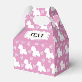 Westie Favor Box Roze harten Bedankdoosjes