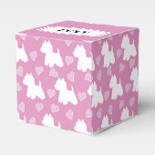 Westie Favor Box Roze harten Bedankdoosjes (Voorkant Zijde)
