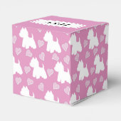 Westie Favor Box Roze harten Bedankdoosjes (Achterkant)