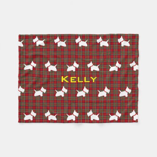 Westie Fleece Deken (Voorkant (Horizontaal))