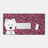 Westie Floral Impressions Desk Mat (Keyboard & Muis)