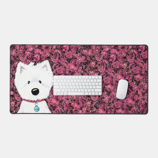 Westie Floral Impressions Desk Mat (Keyboard & Muis)