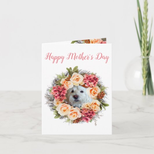 Westie Floral Mother's Day Greeting Card Kaart (Voorkant)