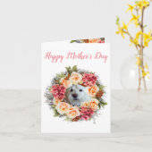 Westie Floral Mother's Day Greeting Card Kaart (Gele Bloem)