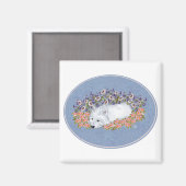 Westie Floral Repose Magneet (Voorkant / Achterkant)