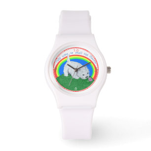 Westie Flowers Horloge