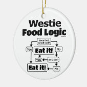Westie Food Logic Keramisch Ornament (Links)