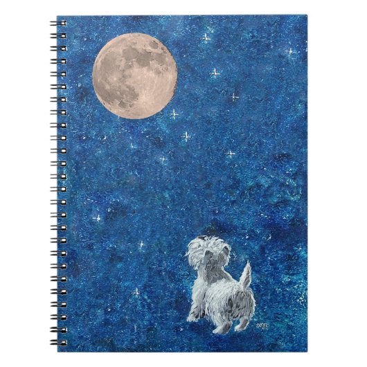 Westie Full Moon Notitieboek (Voorkant)